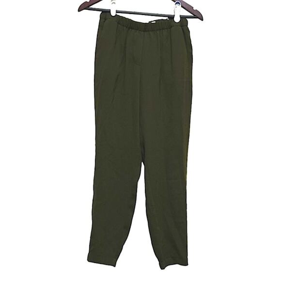 Vince Pull-On Capri Cropped Green Stretch Waist with Pockets XS - Picture 1 of 6